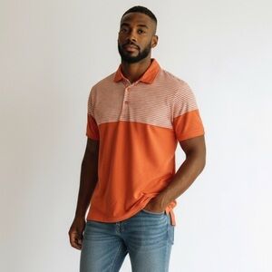 PO337 Men’s Head Golf Brand Striped Performance Polo Shirt S